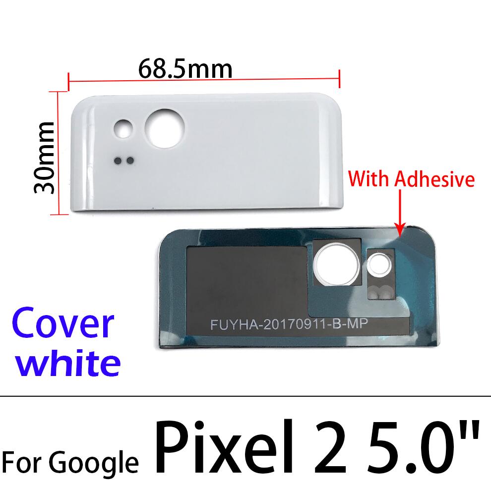 Rear Back Rear Camera Glass Lens Cover For Google Pixel XL / Pixel 2 XL / Pixel 3 XL 5.0" 5.5 " Camera Lens With Sticker: Pixel 2 White Cover