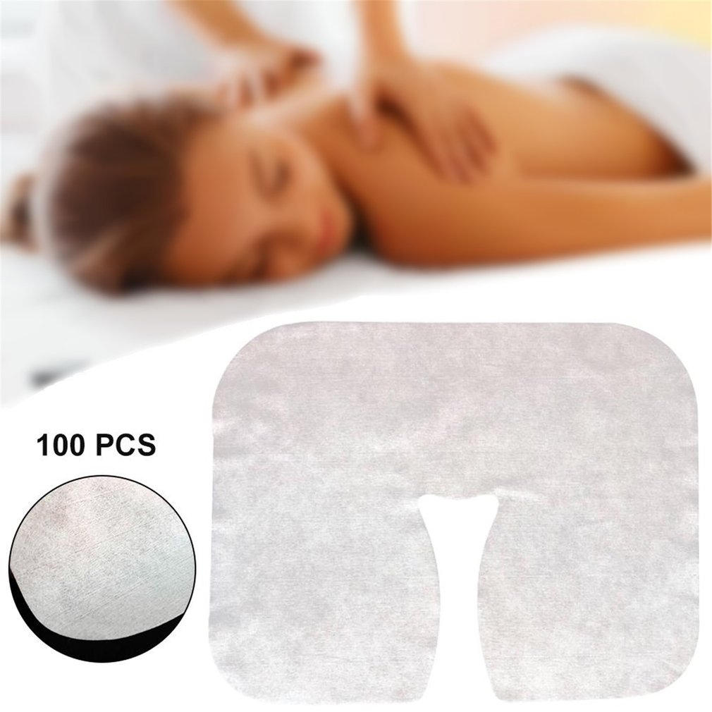 100 stk engangs hovedpude håndklæde massage specielt håndklæde ikke-vævet skønhed sengepude massage bord ansigt vugge dække