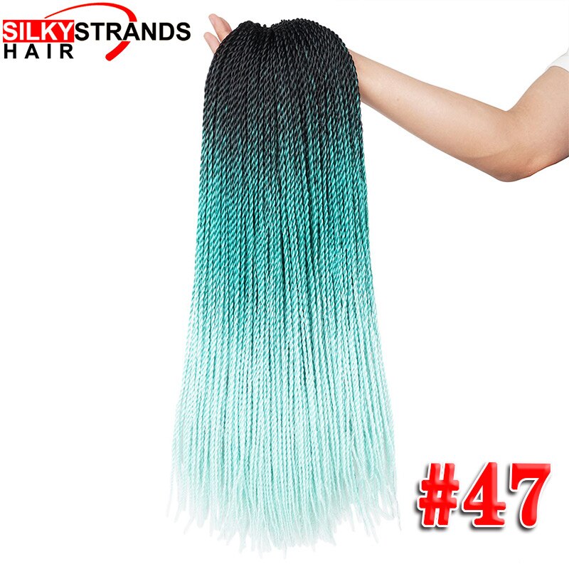 Extensiones de cabello trenzado ombré con hebras sedosas, trenzas de ganchillo sintéticas, colores grises y rubios: P4 / 24 / 6 unids/lote