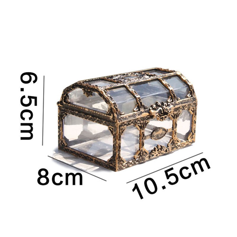 Vintage Transparent Pirate Treasure Storage Box Candy Trinket For Jewelry Crystal Gem Trinket Box Holder Organizer Earrings Box