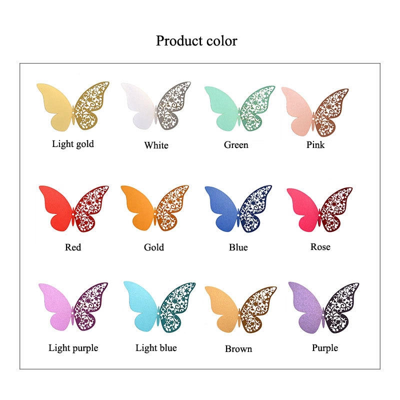12 stücke Halben hohl 3D Schmetterling Zauberstab Aufkleber für Hochzeit Hause dekoration Schmetterlinge auf sterben Zauberstab zimmer Dekor Mehrfarbig aufkleber