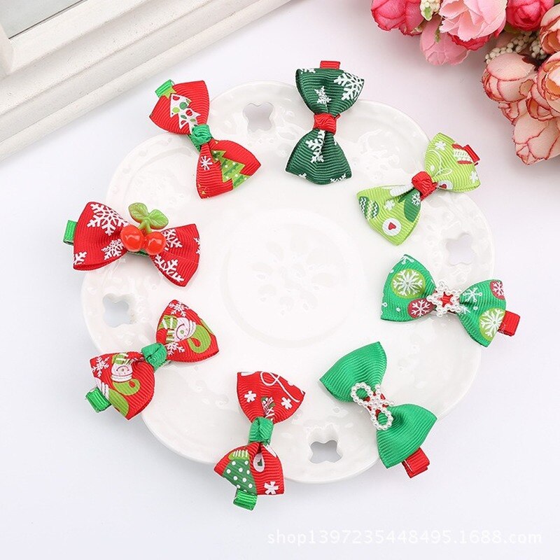 Anneau élastique pour cheveux, 2 pièces/ensemble, accessoires de cheveux de noël pour enfants, bande en caoutchouc, serre-tête pour filles