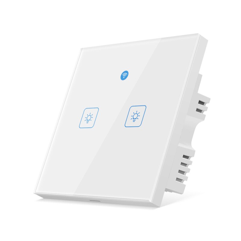 EWelink-interruptor inteligente de pared, con Wifi y cable de fuego, 180-240V, RF433mhz, Control remoto y compatible con Alexa y Google Home: 2 Gang
