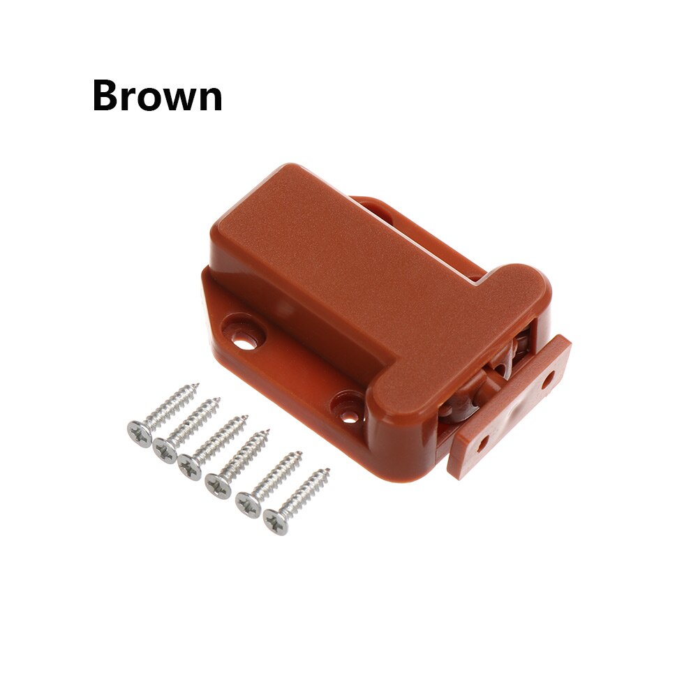 Cabinet Catches Door Lock Buckle With Screws Door Stop Closer Touch Lid Bin Clip Lock Furniture Hardware Damper Buffer Wardrobe: brown