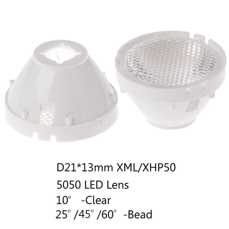 21MM High-power LED Lens Reflector Collimator 10/25/45/60 Degree Lens Reflector for CREE,XHP50,XML,5050 high power