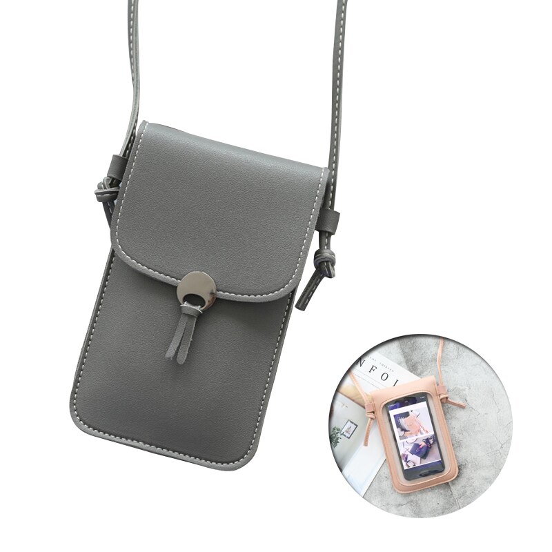 Transparent Touch Screen Cell Phone Purse Smartphone Wallet Retro Simple Mobile Phone Bag Mini Shoulder Bag Small Flap Bag