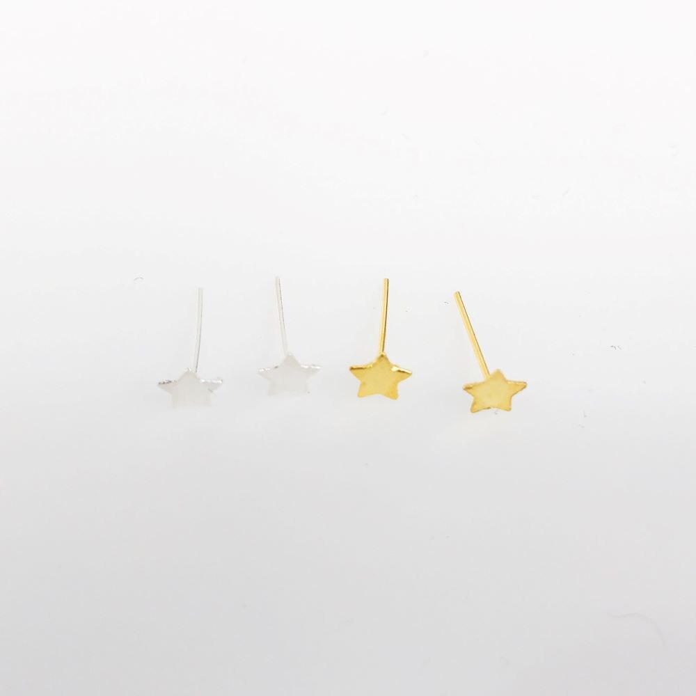 Nose pin big star piercing body jewelry 925 sterling silver cute sporty earrings Unisex