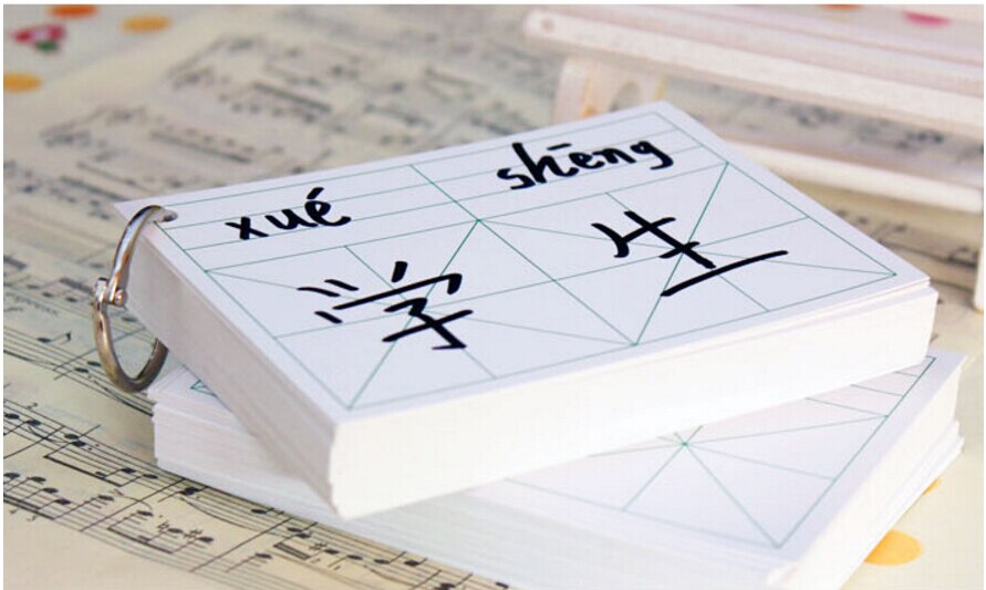 Wit Leeg grid rijst Draagbare notebook schrijven pinyin Chinese tekens kaarten, pak van 2, maat 11 cm * 8 cm, 100 vellen in totaal