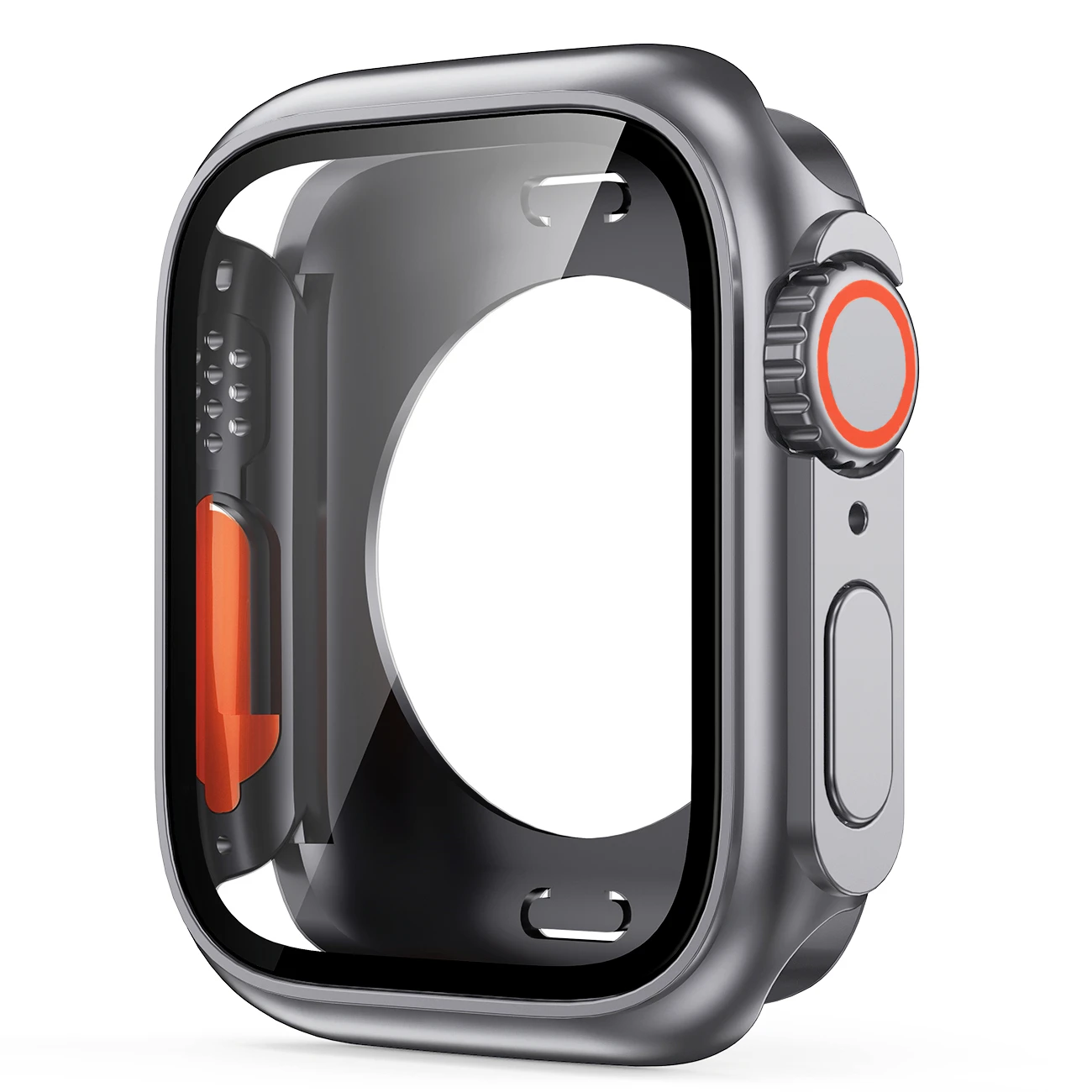 Screen Protector Cover for Apple Watch 45mm 44mm 40mm 41mm Hard PC Front Rear Bumper Case iwatch 9 8 7 SE 6 5 4 Change To Ultra: silver / 1.9 Inches & Under