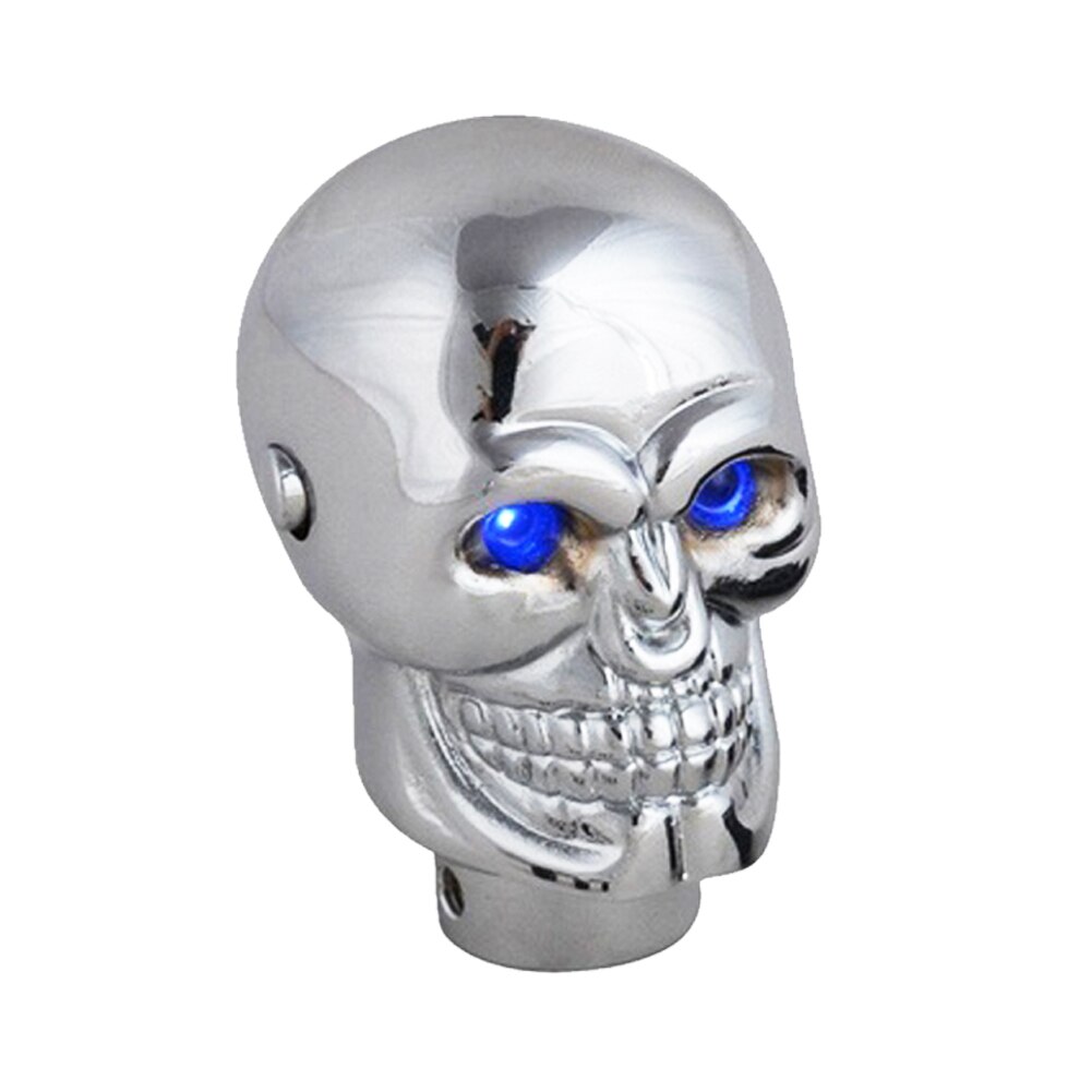 Trend Personality Novel Car Gear Shift Knob Skull LED Blue/Red Light Shift Knob Aluminum Alloy Shifting Lever: Blue