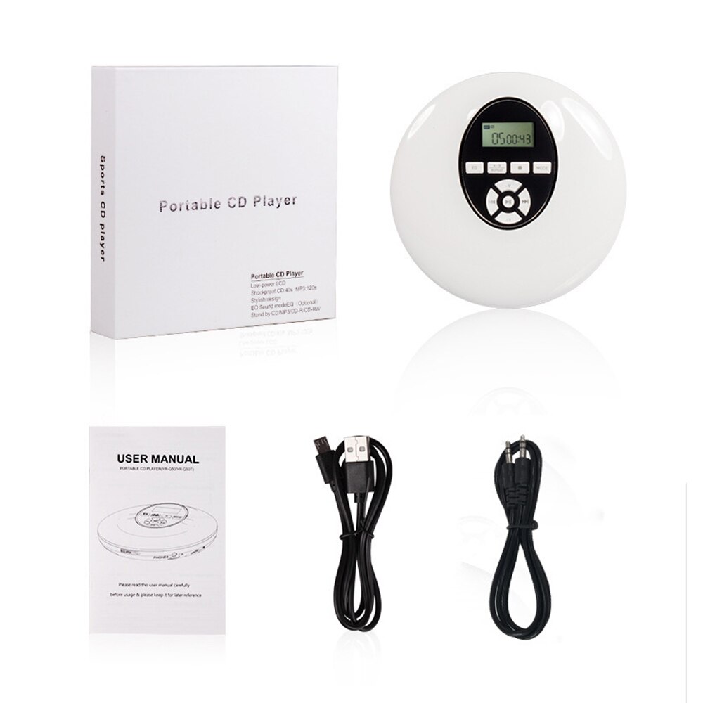 Portable CD Player Anti-Skid Small Music CD Walkman for Home Travel Car with LCD Display Support TF Card Personal Music Player