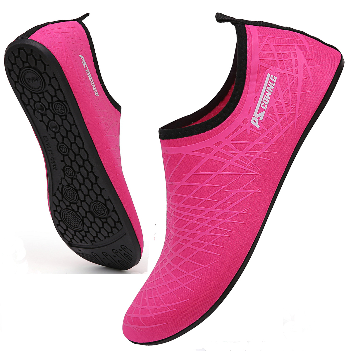 Wassers chuhe für Frauen Männer schnell trocknende Aqua socken schwimmen Strand barfuß Yoga ÜSpund tragen Sport zubehör Schwimmbad Camping muss haben: Rosa / 42