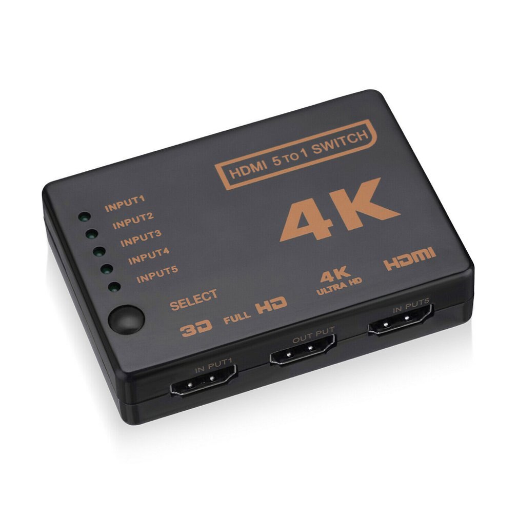 1 Set 5 Port Uhd 3D 4K 1080P Hdmi Splitter Switch Selector Switcher Hub Ir Remote Hdtv Hub Infrared Remote