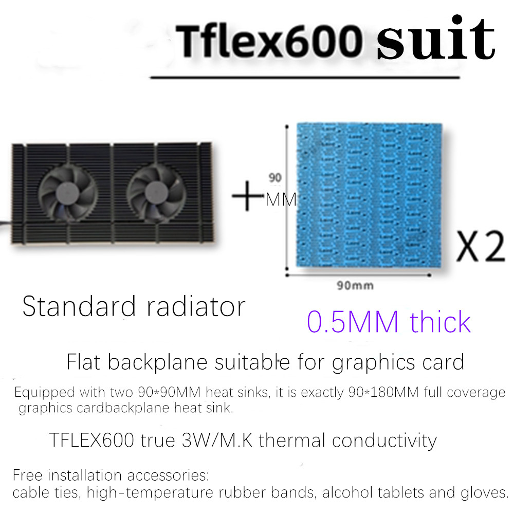 Voor Rtx 3090 3080 3070 Serie Grafische Kaart Vga Vram, aluminium Paneel + Dual Pwm Fan Cooling Cooler Gpu Backplate Geheugen Radiator: Black