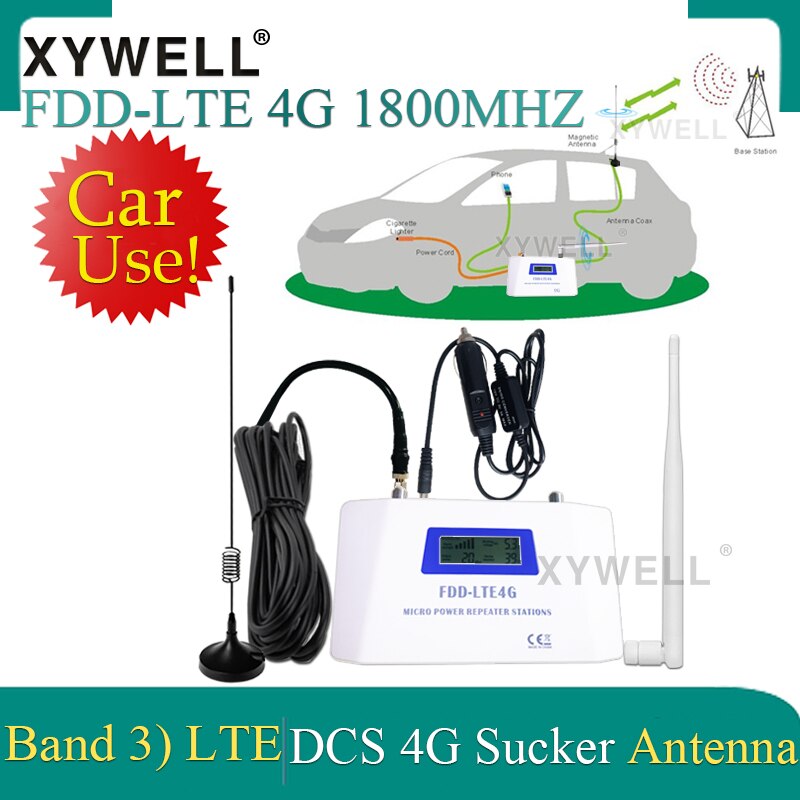 AMPLIFICADOR DE señal móvil FDD LTE 1800, repetidor 4G, DCS1800Mhz, GSM 1800, antena con ventosa