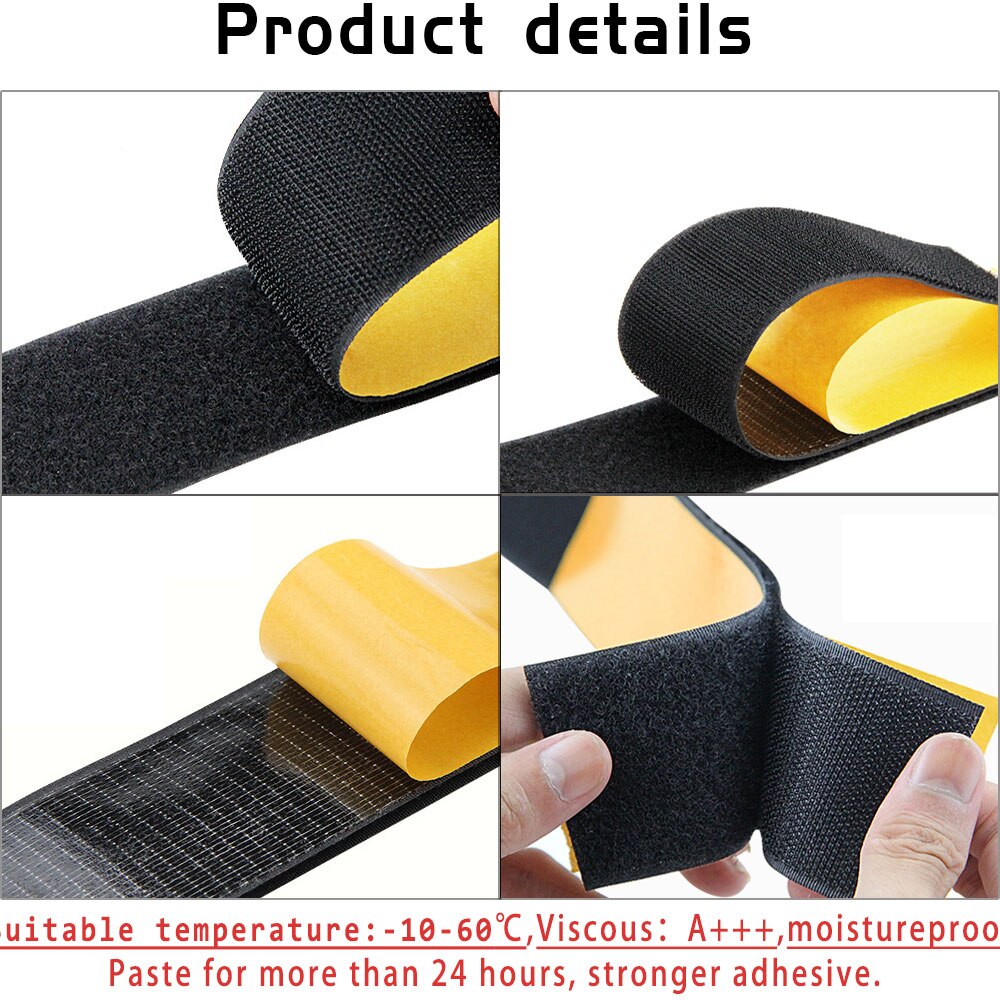 Sangles auto-adhésives en nylon, 20/25/30/38/50mm, attaches auto-adhésives en velcro avec colle pour bricolage