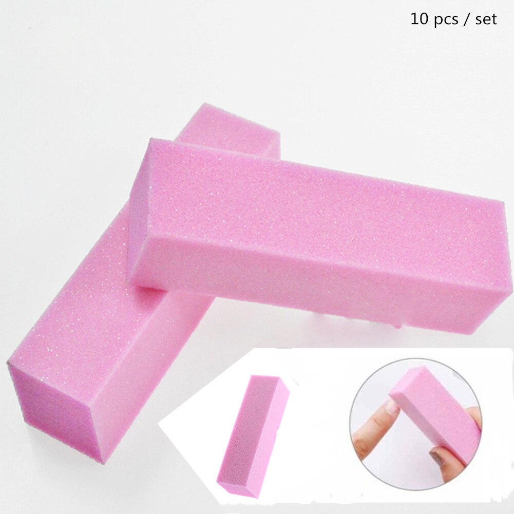 10 Stks/set Roze Nail Art Buffer Schuurblok Buffs Professionele Nagelvijlen Polijsten Gereedschap Pedicure Manicure Accessoires