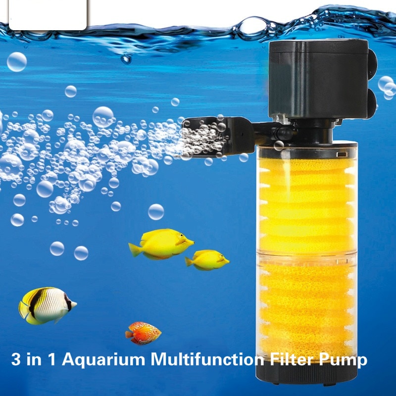 3 in1 en akvarie akvarium filterpump intern filter svampar multifunktion dränkbar pump inbyggd renare syresatt