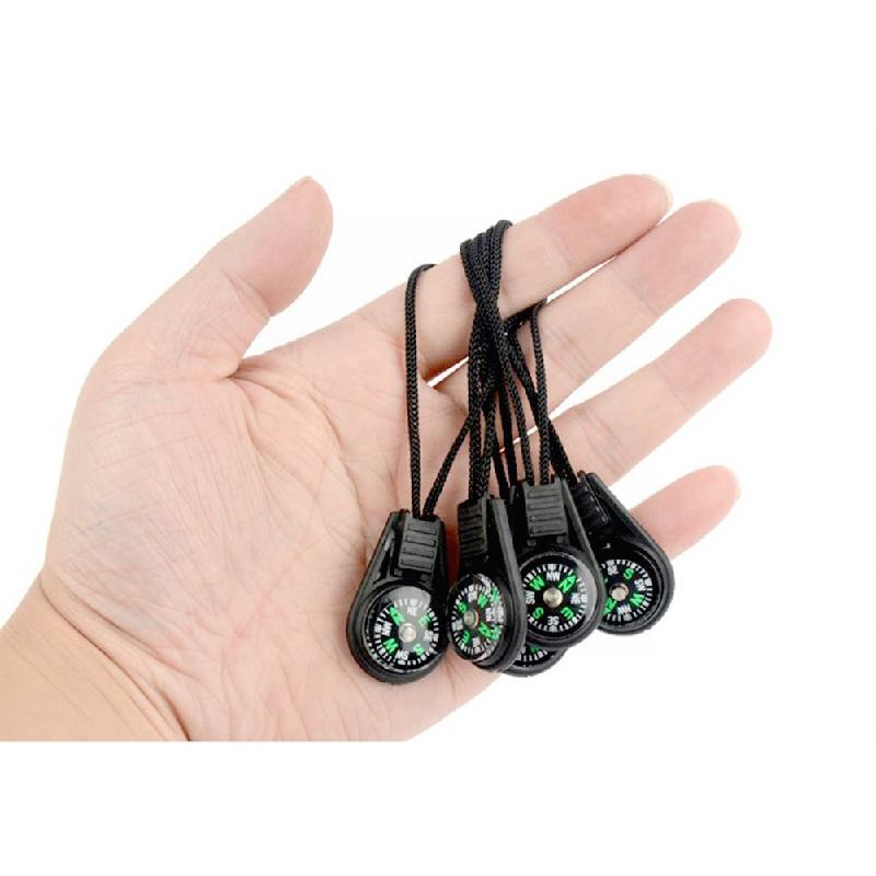 2pcs Mini Compass Small Bean Needle Outdoor Camping Apply Zipper T8z8