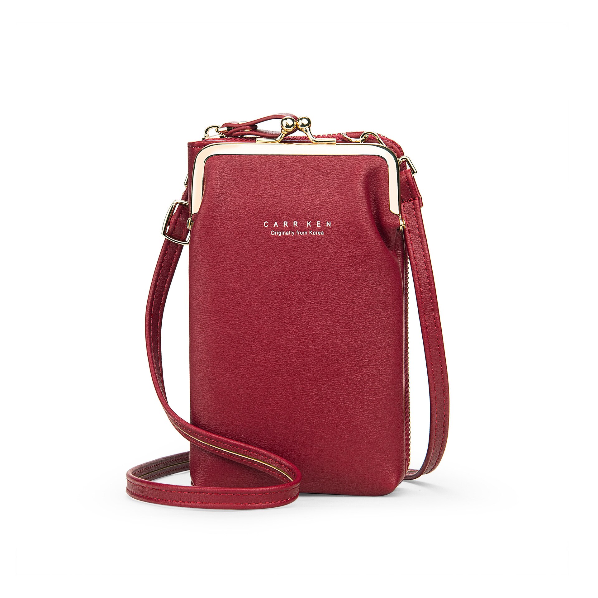 Mode Kleine Crossbody Tassen Vrouwen Mini Pu Lederen Schoudertas Messenger Bag Voor Meisjes Clutch Dames Card Telefoon Portemonnee Rits Flap: Wine Red