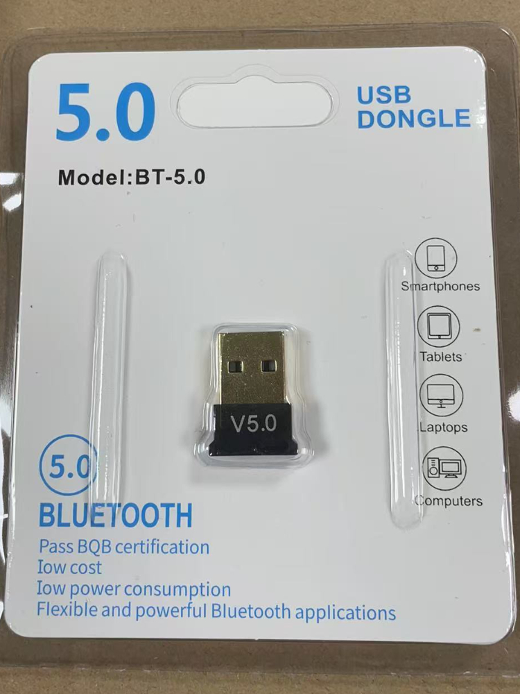 5.3/4.0/5.1 5.4 Bluetooth Adapter USB Drive-gratis Bluetooth Computer 5.0 Bluetooth Draadloze Zender Luidspreker voor PC Laptop: WIT