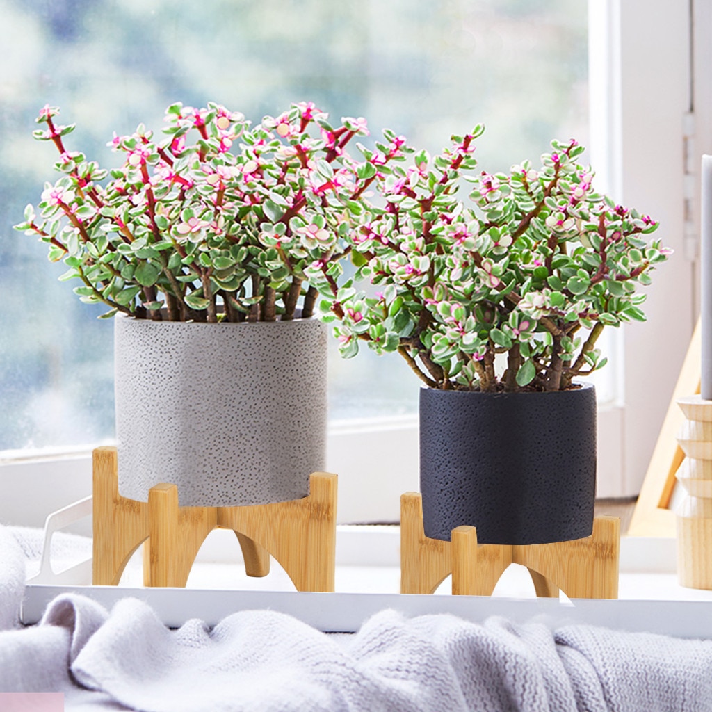 Plant Stand Indoor Wood Flower Pot Holder Wooden Display Potted Rack Modern Home Living Room Decor Fits Up to 12 Inch Plante