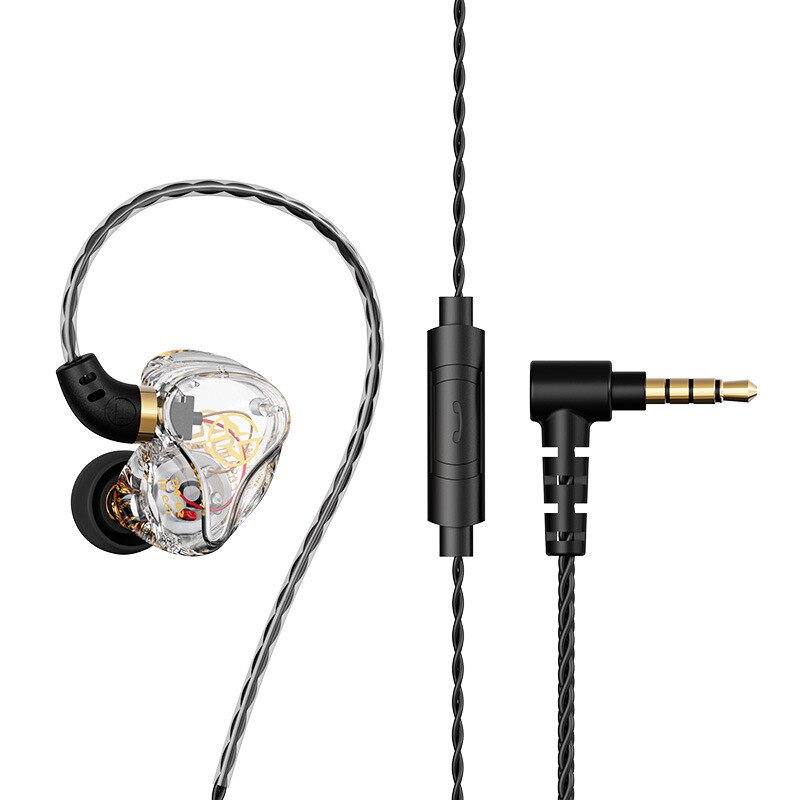 Eardeco Bass Wired Hoofdtelefoon Sport Oortelefoon Hoofdtelefoon Met Mic In Ear Stereo Oordopjes Hifi Koptelefoon Voor Mobiele: Transparent