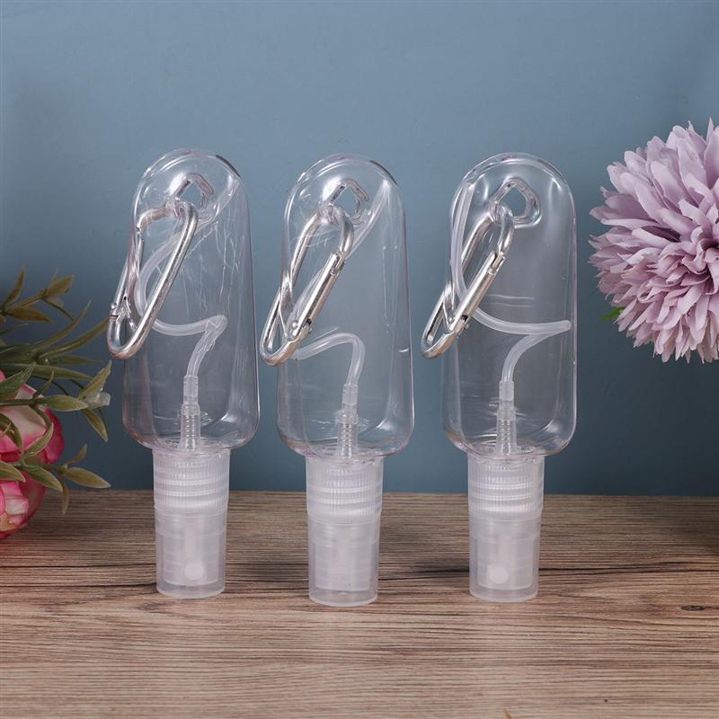 5pcs Portable Spray Bottles Plastic Hand Sanitizer Bottles Empty Spray Bottle Multifunction Bottles with Hanger