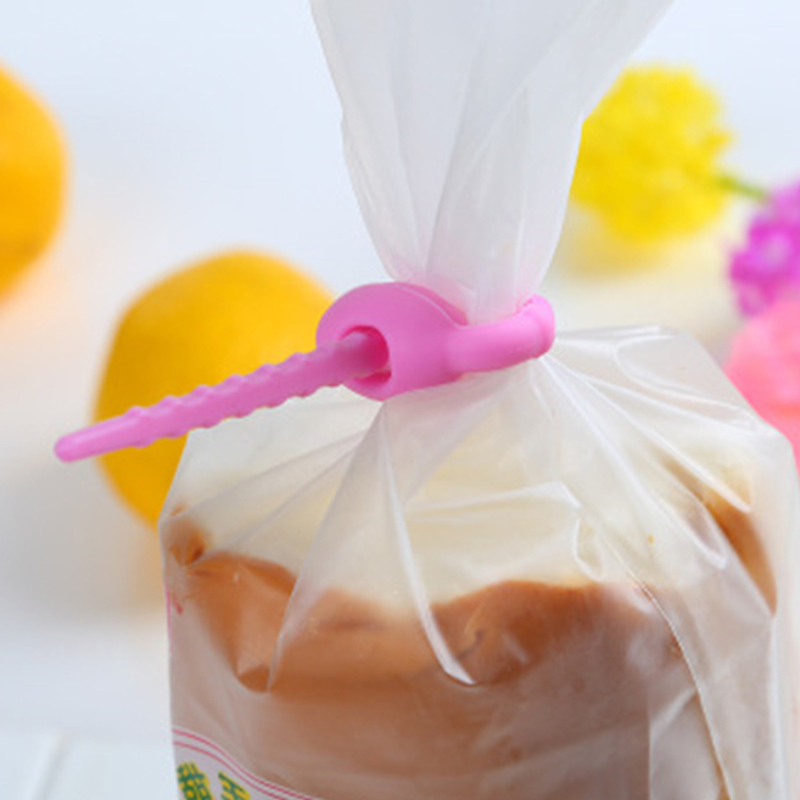 3 Pcs Bag Banden Siliconen Kabel Management Zip Tie Twist Seal Clip Brood Eten Saver Keuken Gadgets Essentials Datakabel opslag