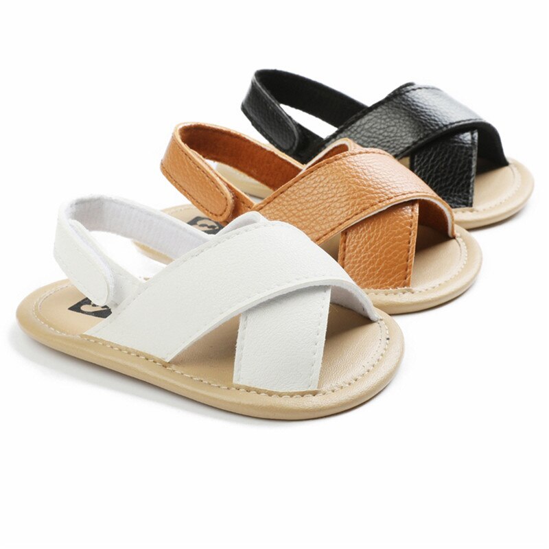 Baby Boys Roma Sandals Cross Hollow Out Soft Sole Summer Beach Shoes First Walkers