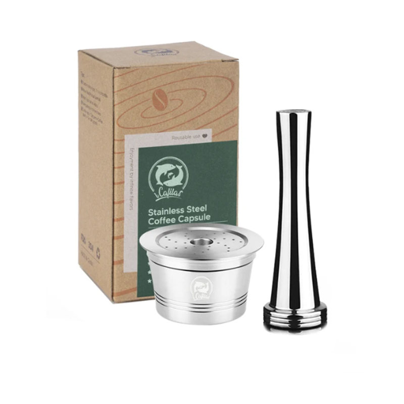 Reusable Coffee Filter Capsule for Caffitaly S21 Machine Refillable Plastic Stainless Steel Coffee Pods Fit 3 Corações Cafeteira: light yellow