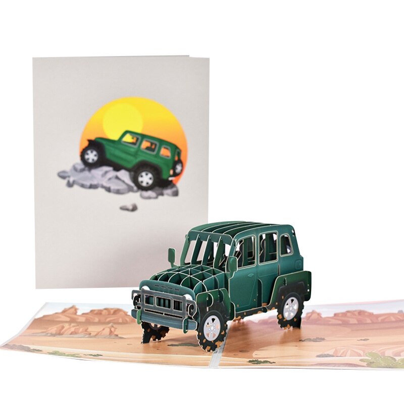 SUV Car Truck 3D Pop Up Card for All Occasions Greeting Card Birthday Graduation Anniversary Father’s Day Postcard for Husb