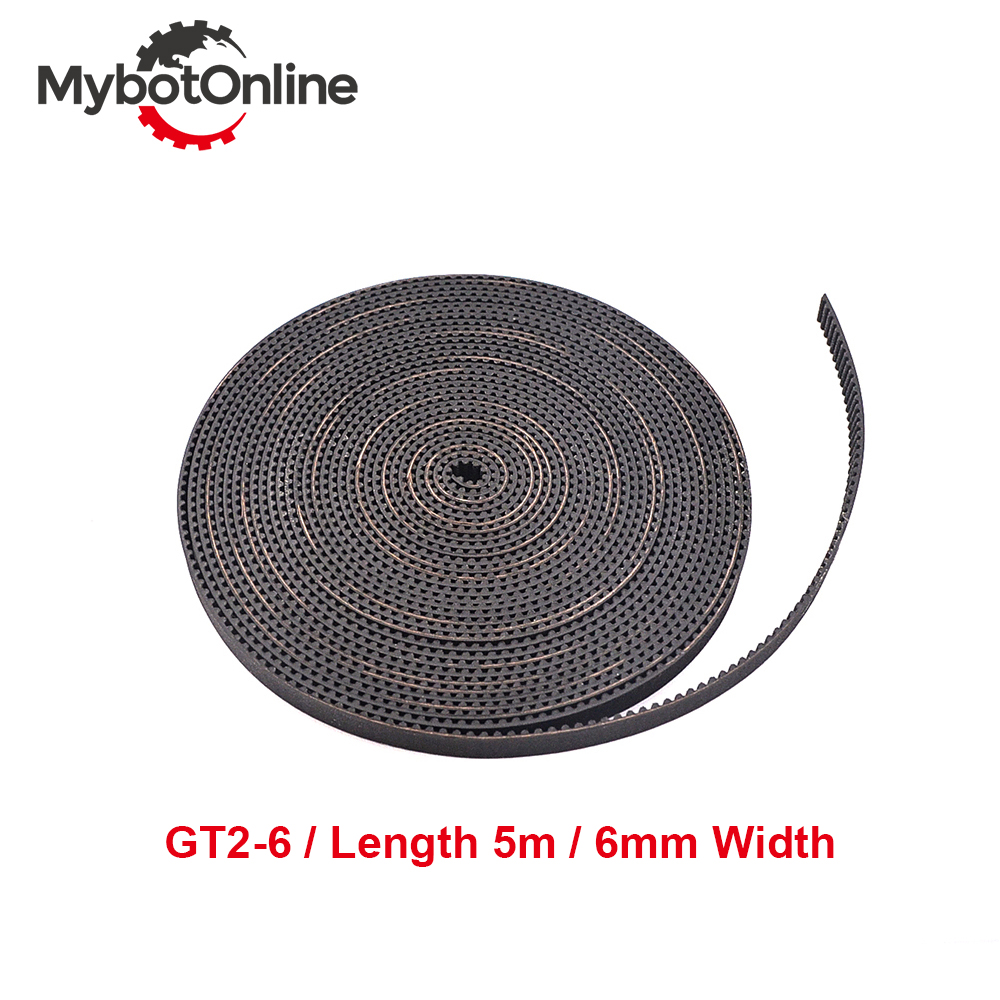 5M GT2 Open Timing Belt Rubber Width 6mm Fiber Reinforced 2GT Belt Pulley Pitch 2mm for 3D Printer RepRap Parts