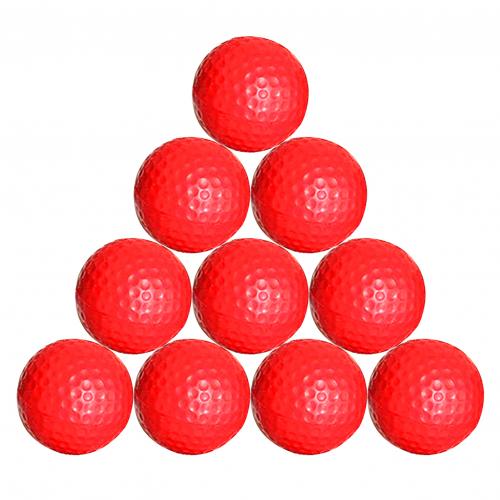 10Pcs Yellow Red Foam Practice Golf Balls Golfer Soft Indoor Swing Exercise Training Sports Tools For Beginner Teenager: Red