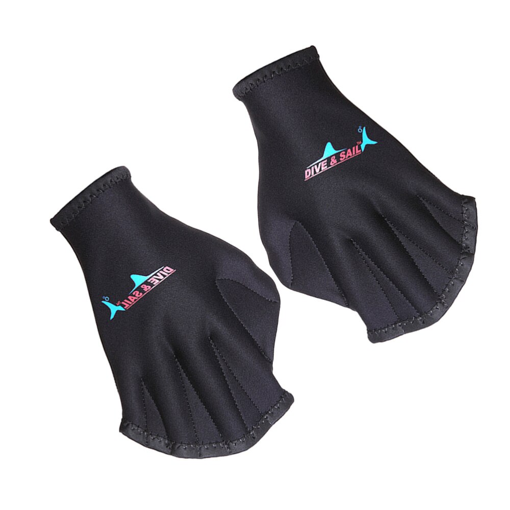 1 paar Schwimmen Handschuhe Schwimmhäuten Aquatische Fit Traning Handschuhe Paddel Tauchen Hand Web (Schwarz)