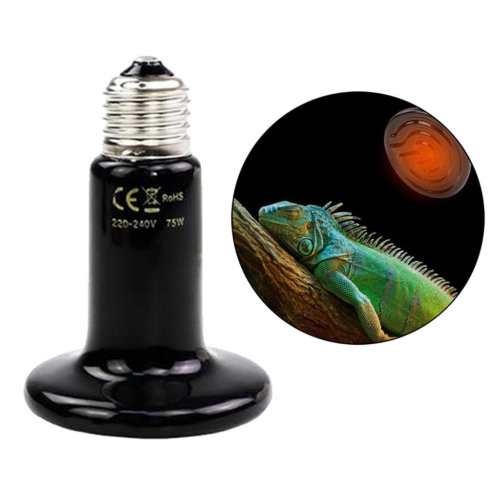 Reptiel Warmtelamp Infrarood Keramische Verwarming Niet-Licht Lampen Emitter 220V Zwart
