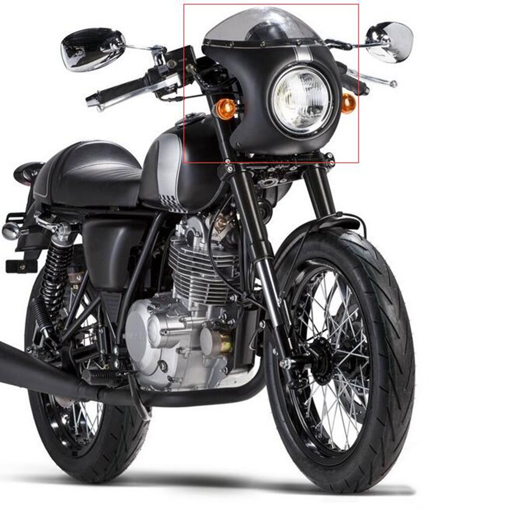Retro cafe racer style 7 '' strålkastarlampa styret kåpa vindruta universell