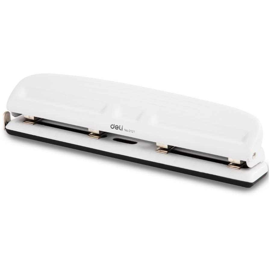 Perforadora ajustable de 4 agujeros con regla de adecuada para papel A2 A3 A4, 10 piezas de papel de una vez, tamaño de agujero de 6mm: Grey White