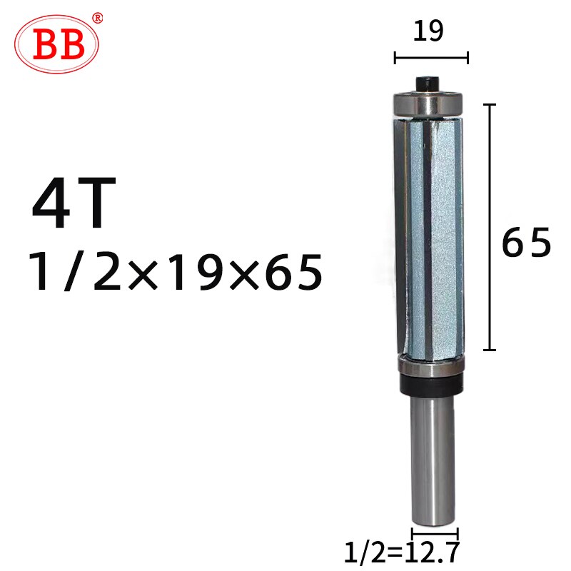 BB Router Bit Bearing Spiral &amp; Straight Flush Trimming Tool Woodworking 1/2 1/4 Diameter Carbide CNC Side Milling Cutter DIY