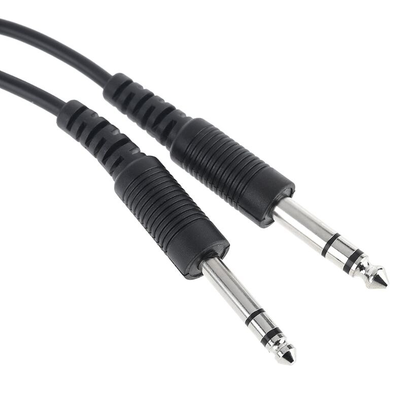 200cm DIY Aviation Headset Dual-plug Aircraft Headphones Replacement Cable Line