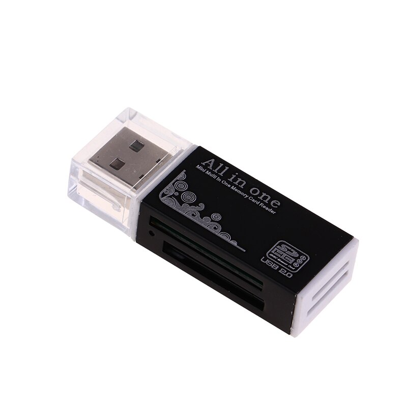 4 in 1 kartenleser-adapter usb 2.0 multifunktionskartenleser für mmc/dv, ms duo/ms pro duo, micro ms  (m2)/  t-flash-karten: Schwarz