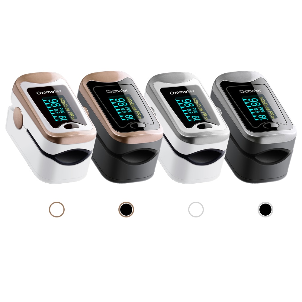 Fingerspids puls oximeter finger de pulso dedo hjemme puls oxymeter pulsioximetro med engelsk og portugisisk sprog oled