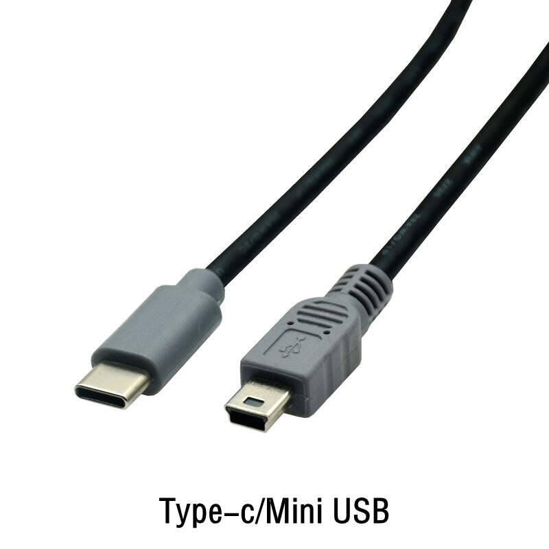 Micro Mini USB Cable 5Pin Male to Male Right Angled 90 degree USB 3.1 Type C OTG Data Adapter Converter Charging Cable 25cm 0.5m: C-Mini USB / 1m