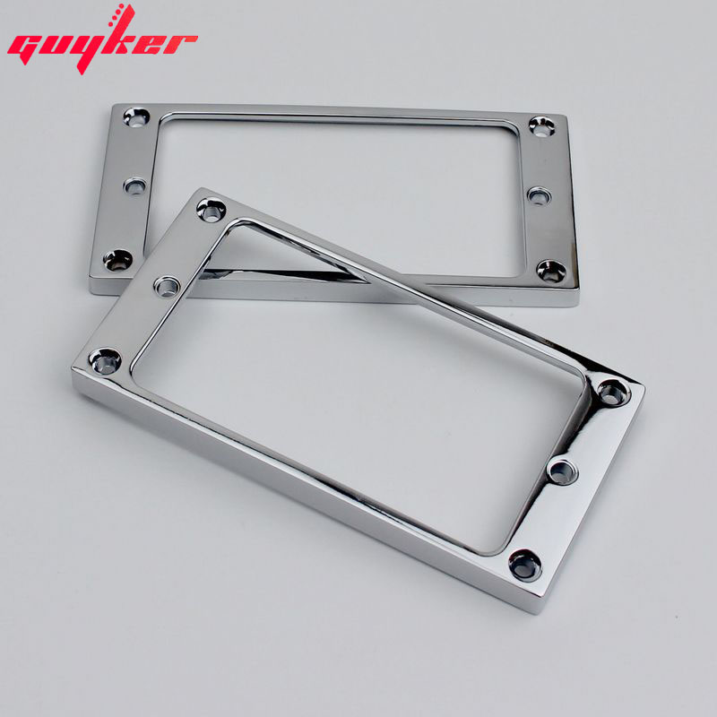 Juego de anillos de montaje para pastilla Humbucker de Metal plano inferior, reemplazo de marco de cubierta de pastillas de puente y cuello Compatible con guitarra: Blanco