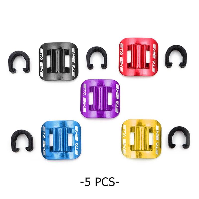 5 stk cykel cykel bremse kabel guide clips cykler gearskift line wire slange guider aluminium legering c spænder klemmer