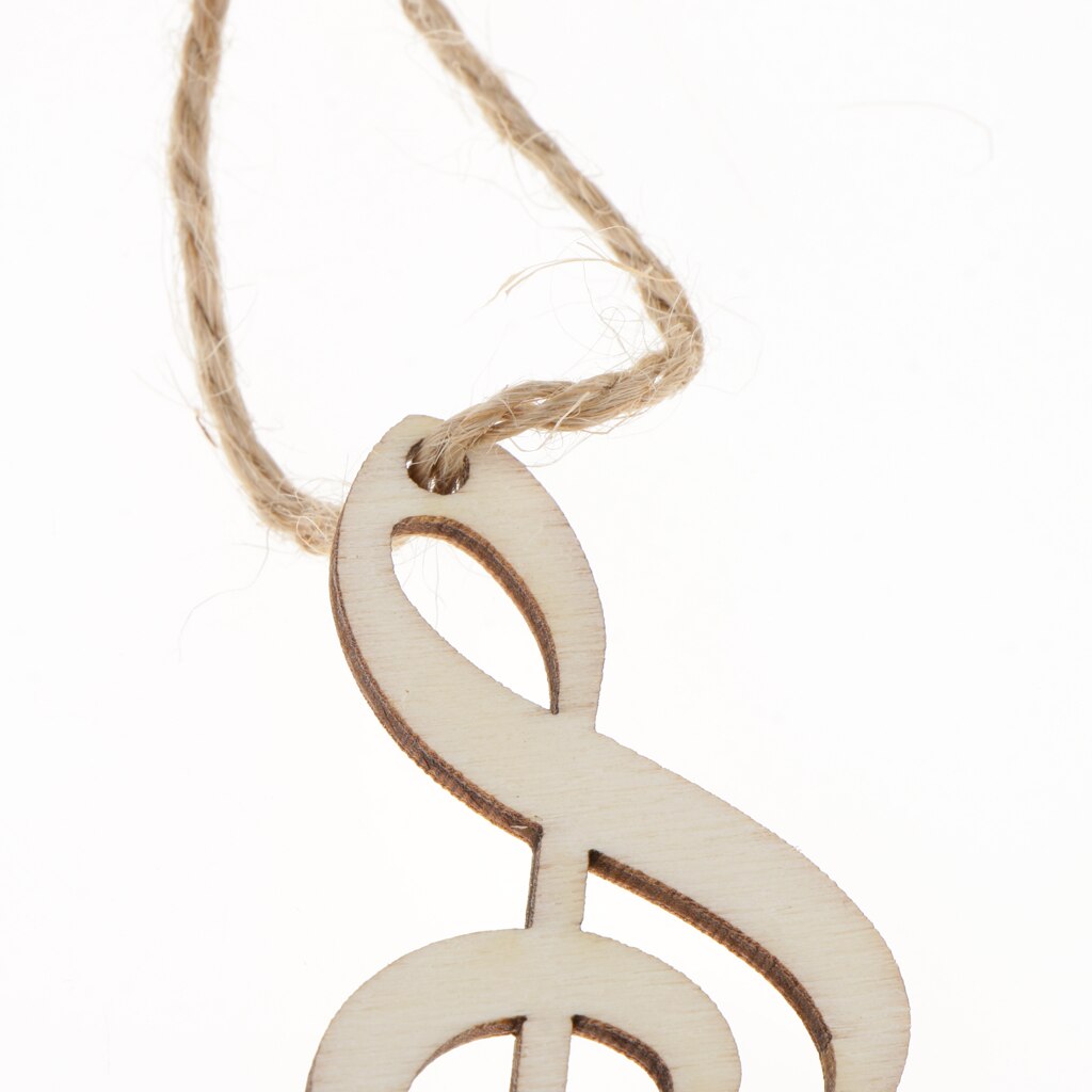 24PCS DIY Crafts Blank Wooden Embellishments Music Note Cutouts for Christmas Tree Party Home Decorations