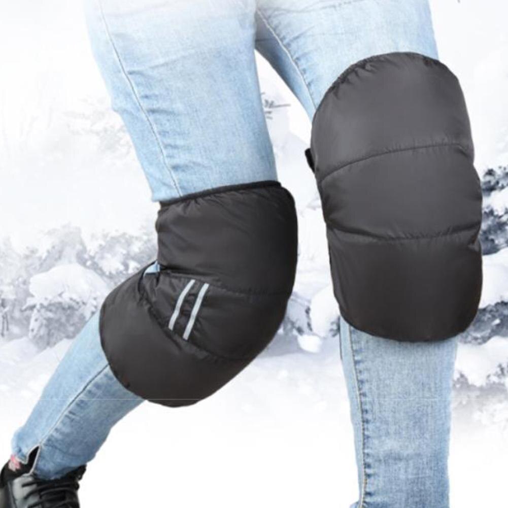 Rodillera cálida para motocicleta rodilleras para montar en moto, a prueba de viento, a prueba de frío, protector de rodilla para exteriores de invierno, protector de cuero PU Waterprof