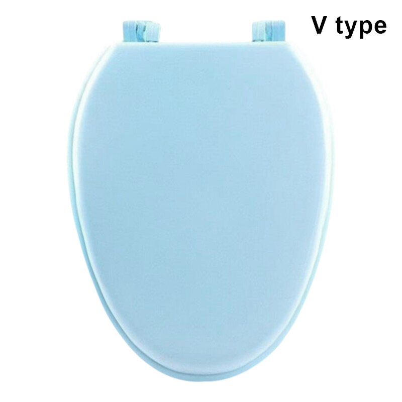 Soft Toilet Seat Round Toilet Seat Round Premium Round Toilet Seat Slow Close Replacement Toilet Seat Fits All Toilet HY: Blue V Type
