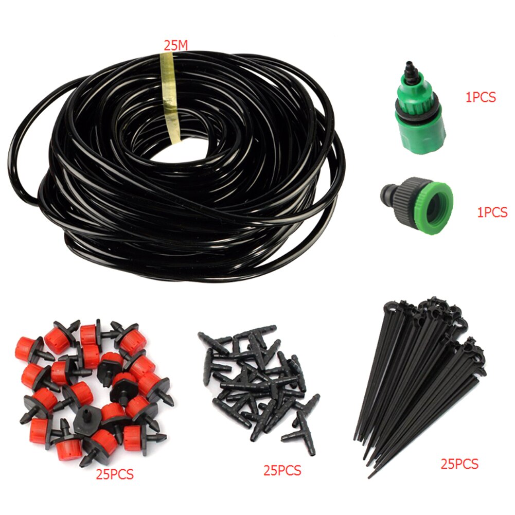 10M-50M manguera de riego automática de jardín planta de goteo aerosol para flores sistema de riego por goteo automático Kits de riego de jardín manguera: 25M