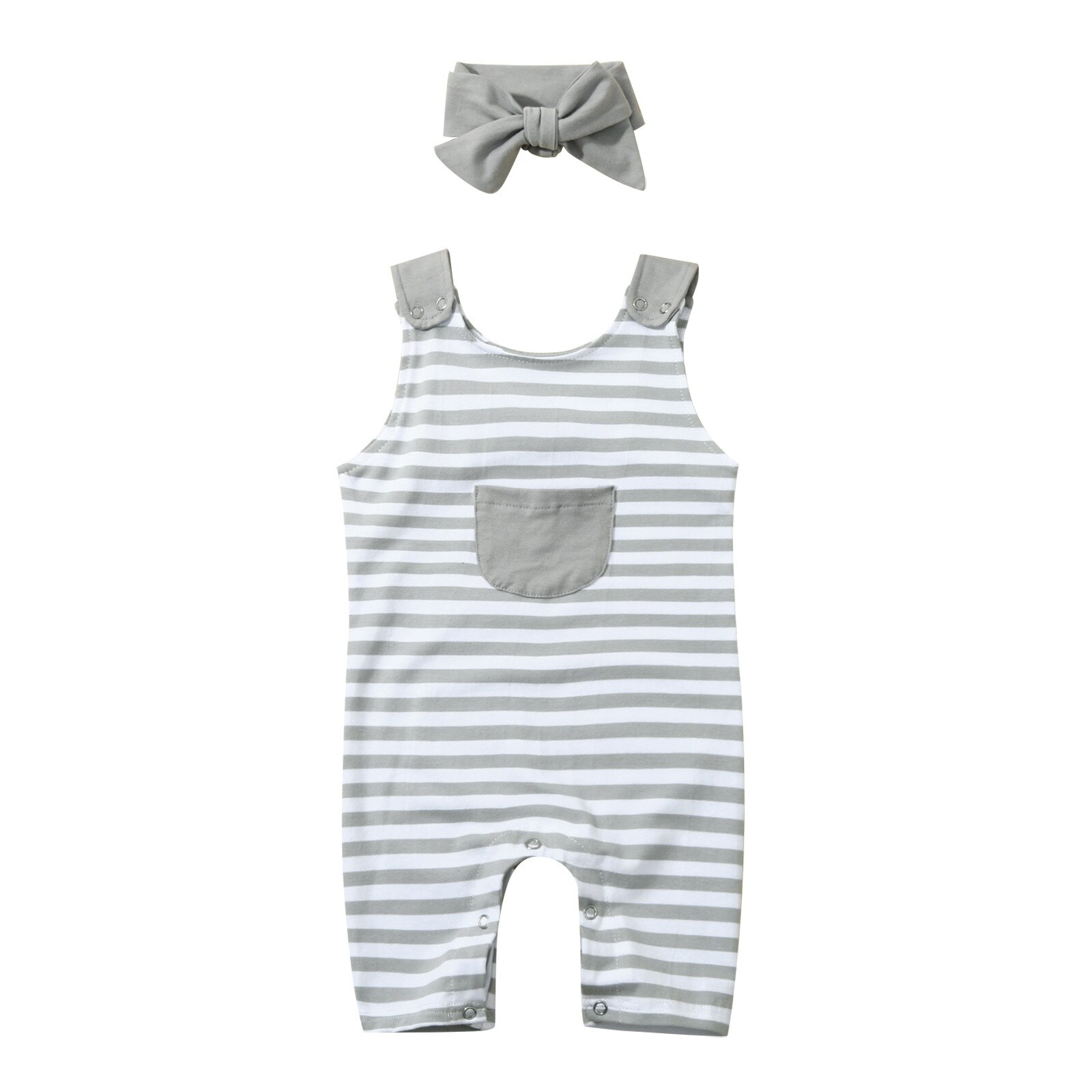 Baby Boys Girls Summer Clothes Striped Pocket Rompers 0-24M Cute Baby Overall Jumpsuit Vacation Clothes Beach Jumpsuit: 18M